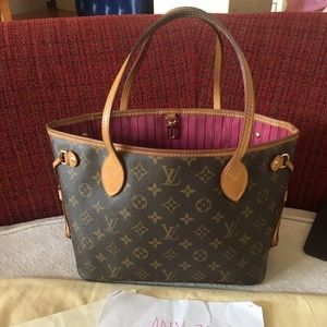 Authentic lv Neverfull pm Monogram pivonie